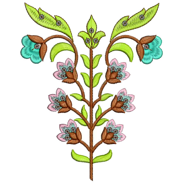 Sequins Applique Embroidery Design 25490