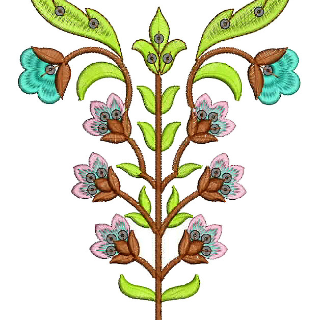 Sequins Applique Embroidery Design 25490