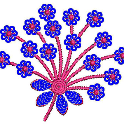 Sequins Flower Embroidery Design