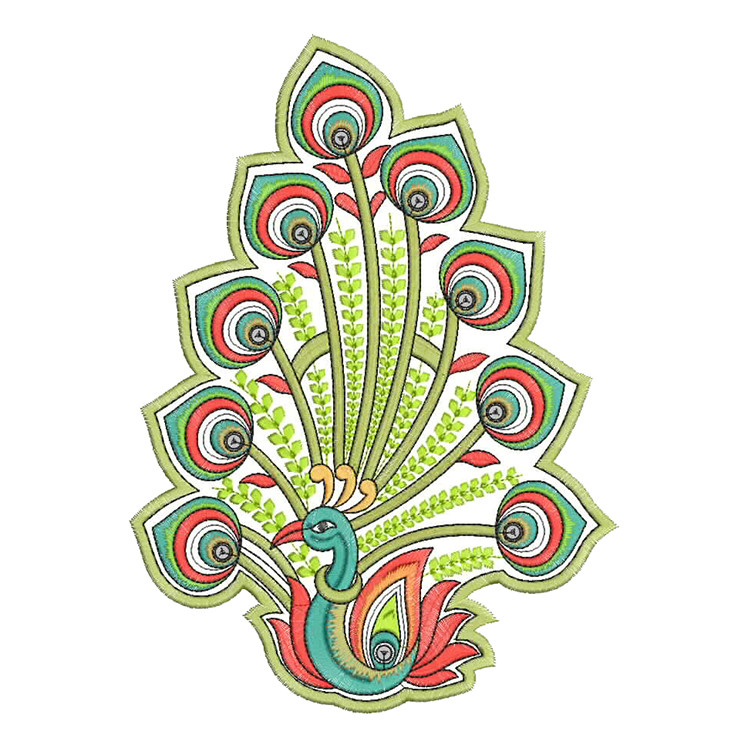 Sequins Peacock Embroidery Design