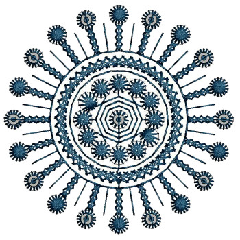 Sequins With Flat Applique Embroidery Design 25480