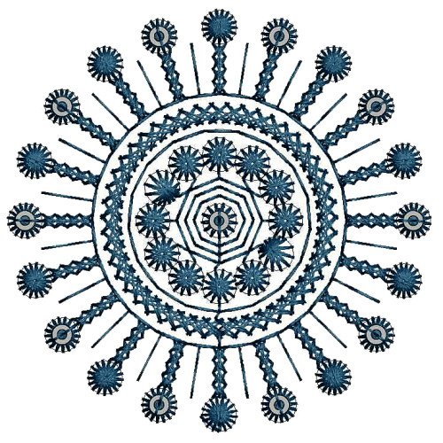 Sequins With Flat Applique Embroidery Design 25480