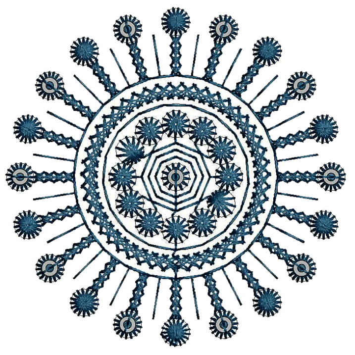 Sequins With Flat Applique Embroidery Design 25480