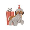 Shih Tzu Christmas Embroidery Design