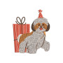 Shih Tzu Christmas Embroidery Design