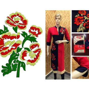 Shoulder Top with Rose Embroidery Design