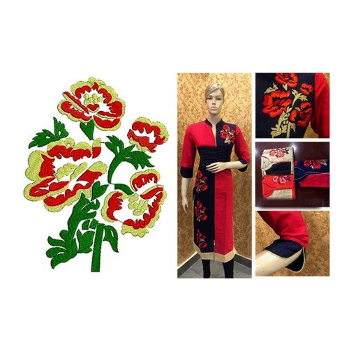 Shoulder Top with Rose Embroidery Design