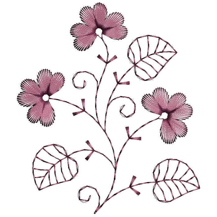 Simple Applique Embroidery Design 24874