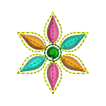 Simple Floral Flat Embroidrey Design