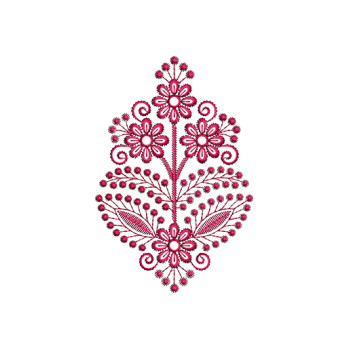 Simple Floral Vine Patch Embroidery