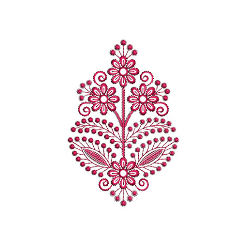 Simple Floral Vine Patch Embroidery