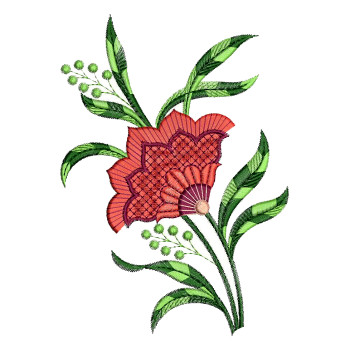 Simple Flower Embroidery Design For T-Shirts
