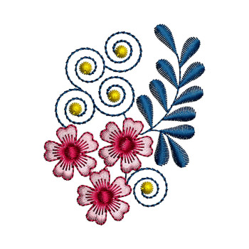 Simple Flower Pattern Embroidery