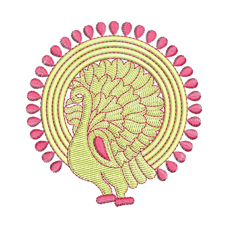 Simple Peacock Embroidery Design
