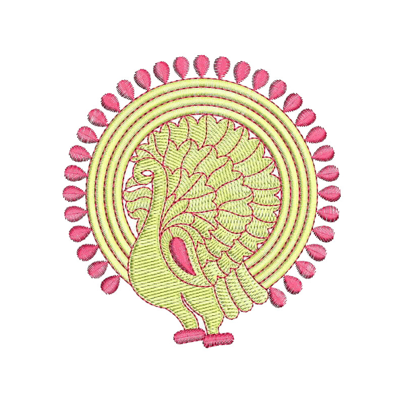 Simple Peacock Embroidery Design