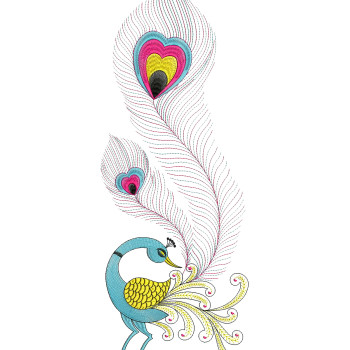 Simple Peacock Embroidery Design