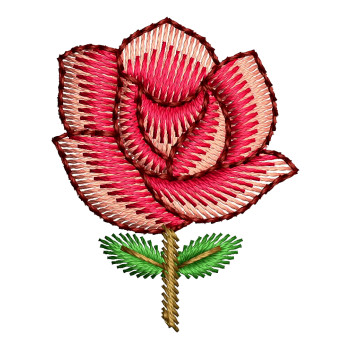 Simple Red Rose Embroidery Design