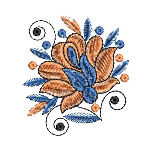 Simple Small Flower Applique Embroidery