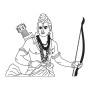 Simple Lord Shri Ram Line Art Embroidery Design (Single Color, 23.5cm x 29.7cm)