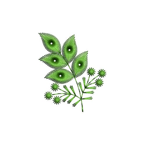 Small Embroidery Patch With Green Leaves