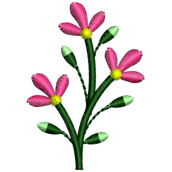 Small Flower Applique Machine Embroidery Design 25859