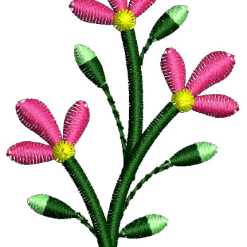 Small Flower Applique Machine Embroidery Design 25859