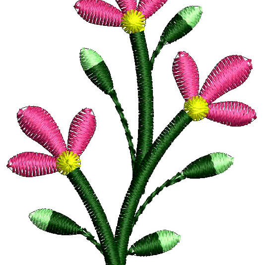 Small Flower Applique Machine Embroidery Design 25859