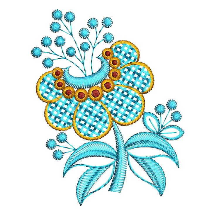 Small Flower Motif Embroidery Design 25109