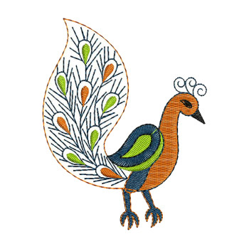 Small Peacock Embroidery Wall Art Design