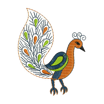 Small Peacock Embroidery Wall Art Design