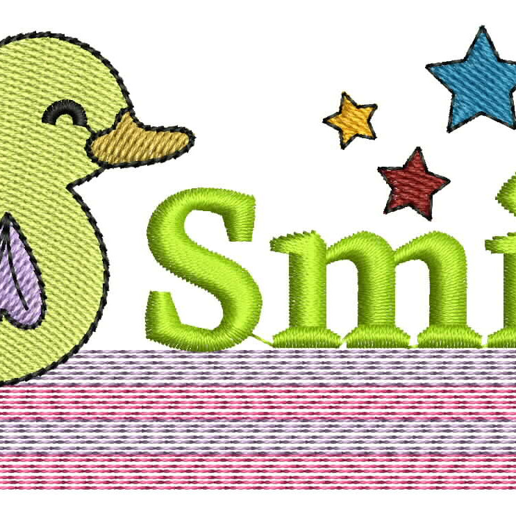 Smile Embroidery Text Design
