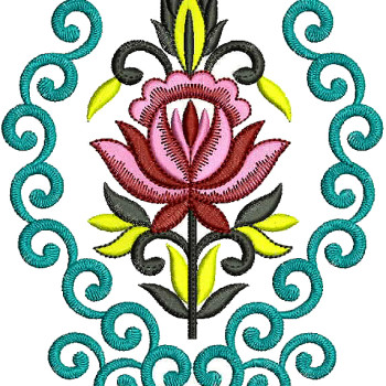 Soft Pink Lotus Embroidery Applique Design 25985