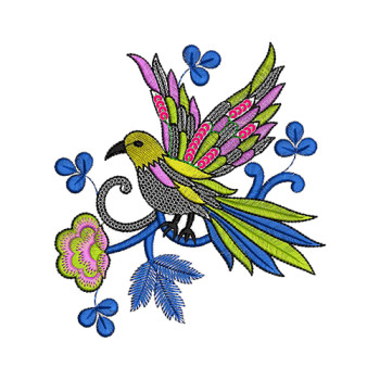 Sparrow Embroidery Applique Design 25991
