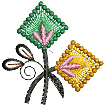 Square Shape Applique Embroidery Design 25856