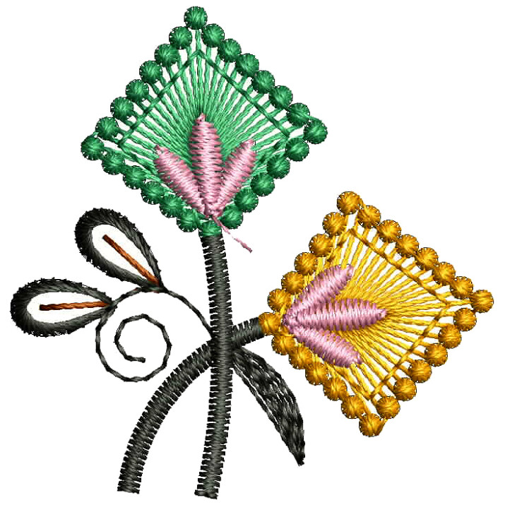 Square Shape Applique Embroidery Design 25856