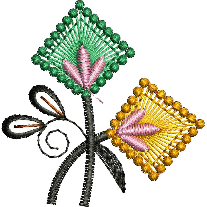 Square Shape Applique Embroidery Design 25856