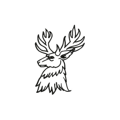 Stag Horn Embroidery Design