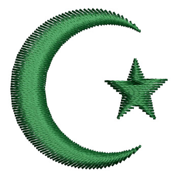 Star And Crescent Moon Islam Embroidery
