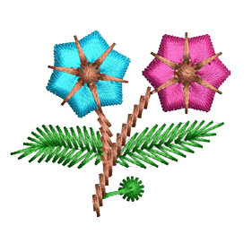 Star Flowers Embroidery Pattern