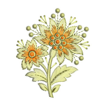 Sunflower style Embroidery Applique