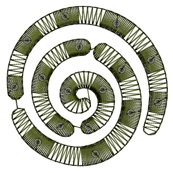 Sweet Jalebi Style Applique Embroidery Design 25723