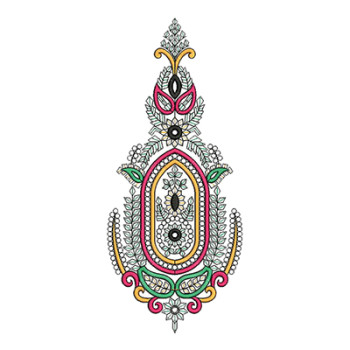 Traditional Curtain Embroidery Pattern