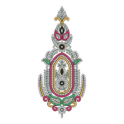 Traditional Curtain Embroidery Pattern