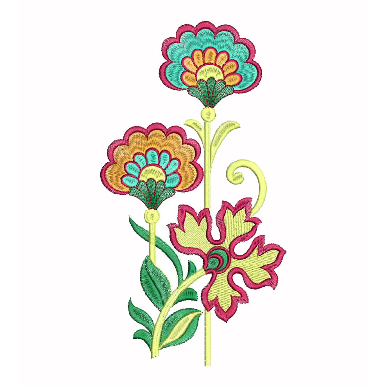 Traditional Hungarian Kalocsai Folk Machine Embroidery