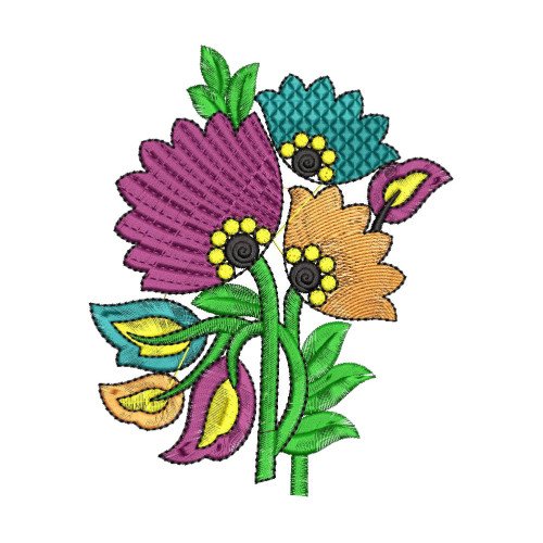 Traditional Hungarian Kalocsai Folk Machine Embroidery Design