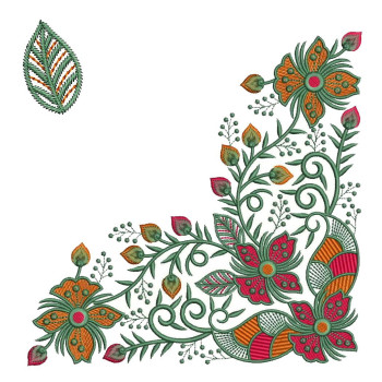 Paisley Majesty - Elegant Corner Embroidery Design 