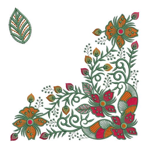 Paisley Majesty - Elegant Corner Embroidery Design 