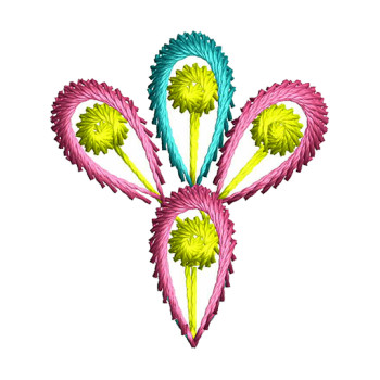 Tricolor Indian Butta Embroidery