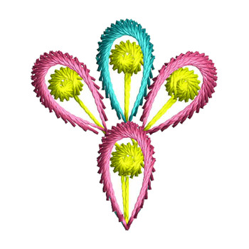 Tricolor Indian Butta Embroidery