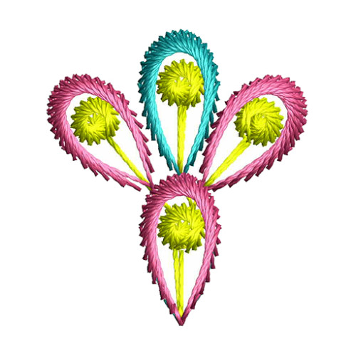 Tricolor Indian Butta Embroidery